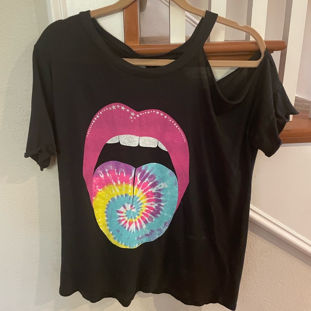 Lauren Moshi black shirt sleeve t shirt - Picture 2 of 6